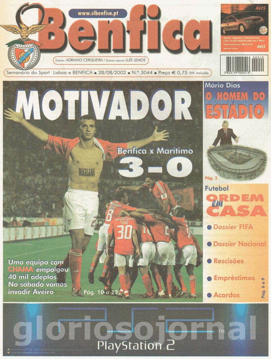 jornal o benfica 3044 2002-08-28